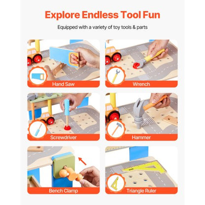Wooden Tool Bench for Kids 3 Years+ Toy Workbench Toy Sets | EU