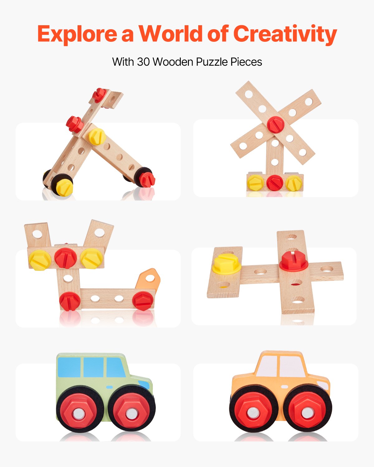 Kids Workbench, 62 pcs, Wooden Tool Bench for Kids 3 Years and Up, Toddler Toy Workbench with Realistic Tools, Building Toy Set Creative & Educational Construction Toy for Boys & Girls