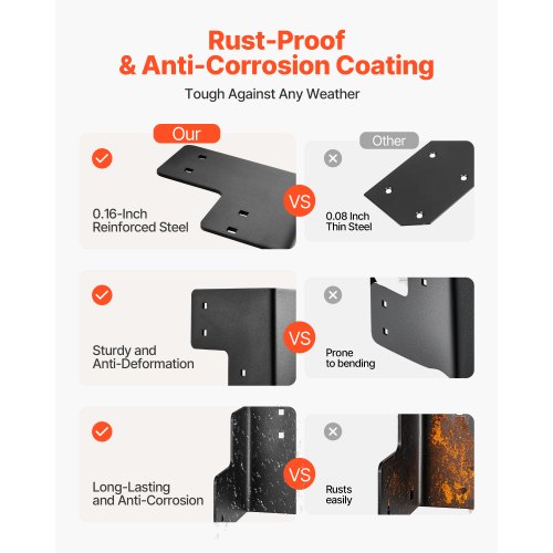 8-piece workbench corner brackets, 6.5 x 6.5 x 6.5 inches/165 x 165 x 165 mm