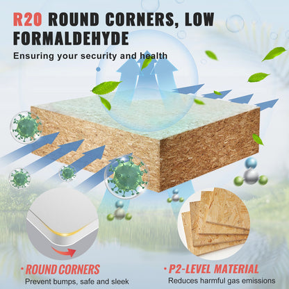 Wooden table top desk top 47.2"x29.5"x1" rectangular particle board 220.5 lb