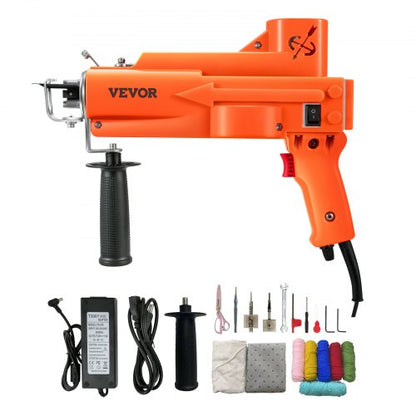 Tufting Gun, 2 in 1 Cut & Loop Pile, Electric Carpet Weaving Flocking Machine, Rug Machines Starter Kit, 7-27 Stitches/sec High Speed Rug Making Tools, 4-25 mm Adjustable Height, 110V