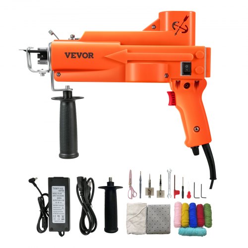 Tufting Gun, 2 in 1 Cut & Loop Pile, Electric Carpet Weaving Flocking Machine, Rug Machines Starter Kit, 7-27 Stitches/sec High Speed Rug Making Tools, 4-25 mm Adjustable Height, 110V