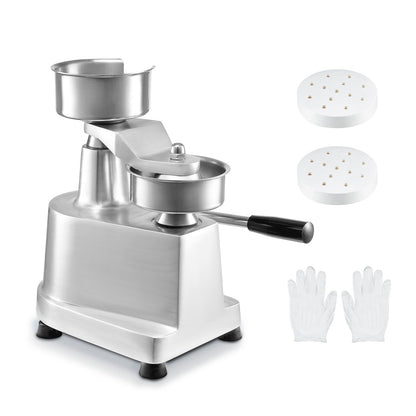 Commercial Hamburger Patty Maker, 100mm/4inch Hamburger Patty Maker, Heavy Duty Stainless Steel Food Bowl, Hamburger Press Machine, Kitchen Meat Forming Machine with 1000pcs Patty Papers