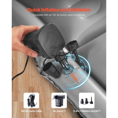 Billuftmadrass Uppblåsbar Bil Camping Resor Sovbädd SUV MPV Sedan