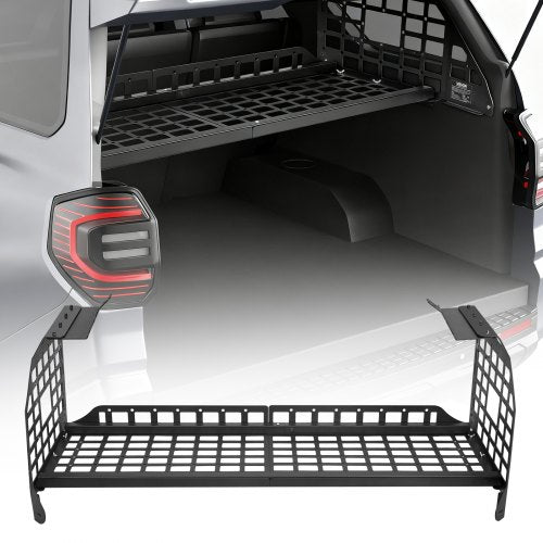 Rear Trunk Cargo Rack, for 2010-2024 Toyota 4Runner, 220 lbs Capacity, Aluminum Alloy Basket Tray Interior Storage Luggage Carrier, Adjustable Height Shelf Stand Organizer for Camping Trip Gear
