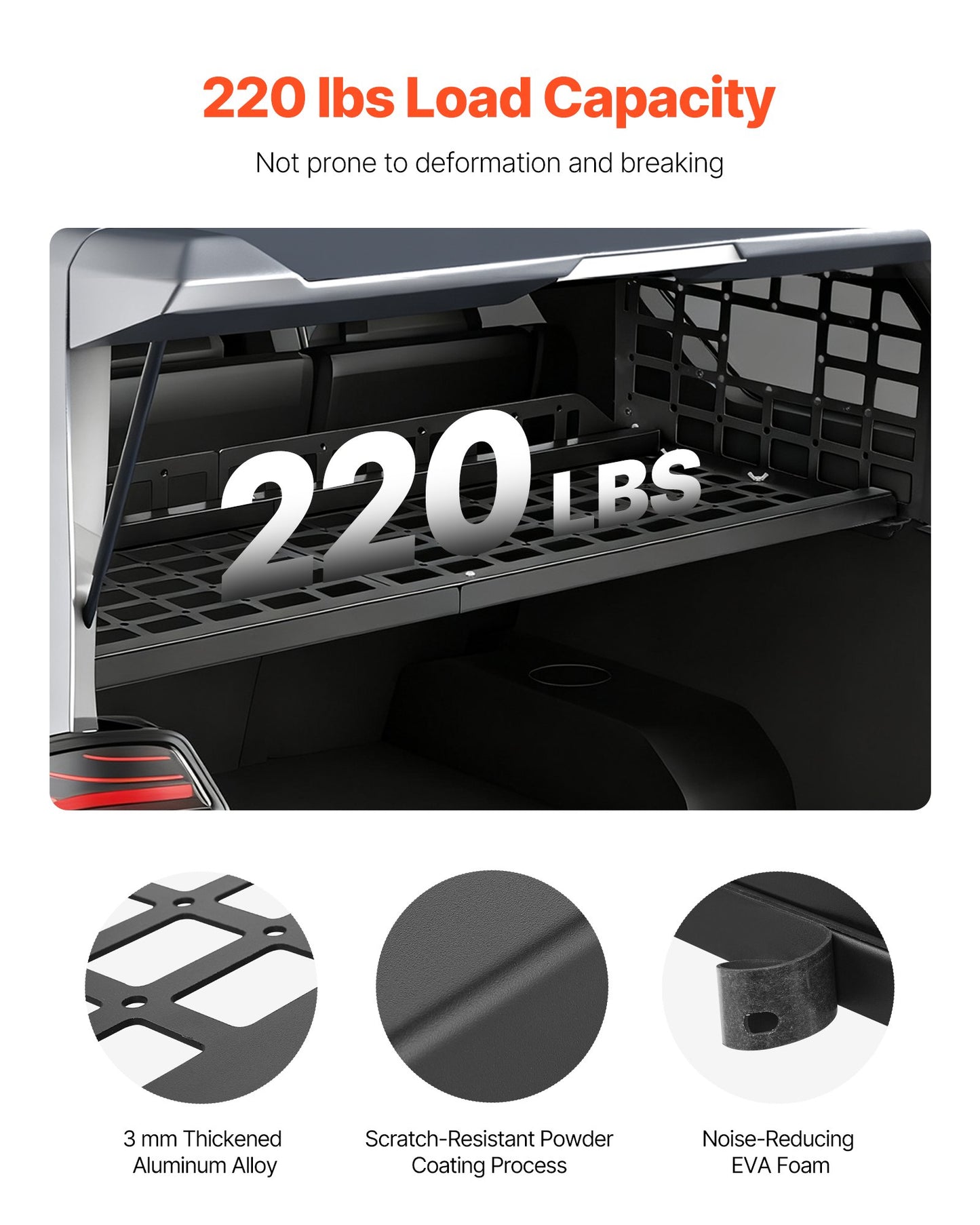 Rear Trunk Cargo Rack, for 2010-2024 Toyota 4Runner, 220 lbs Capacity, Aluminum Alloy Basket Tray Interior Storage Luggage Carrier, Adjustable Height Shelf Stand Organizer for Camping Trip Gear
