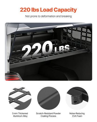 Rear Trunk Cargo Rack, for 2010-2024 Toyota 4Runner, 220 lbs Capacity, Aluminum Alloy Basket Tray Interior Storage Luggage Carrier, Adjustable Height Shelf Stand Organizer for Camping Trip Gear