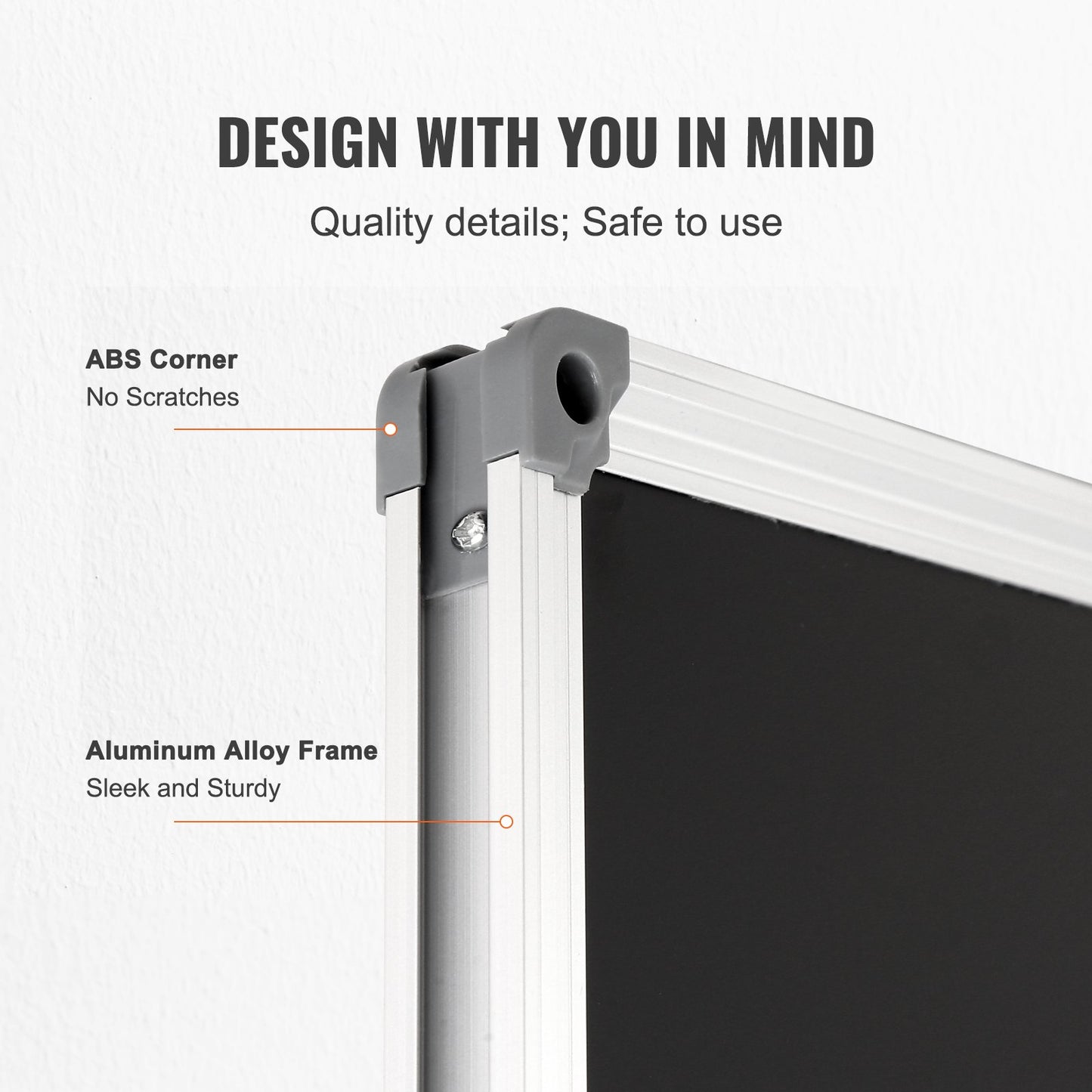 Schwarze Tafel, 70 x 40 Zoll große Tafel mit Aluminiumrahmen, trocken abwischbare Tafeln, inklusive 1 magnetischem Radiergummi und 3 trocken abwischbaren Markern, schwarze Oberfläche, für Büro, Zuhause und Schule