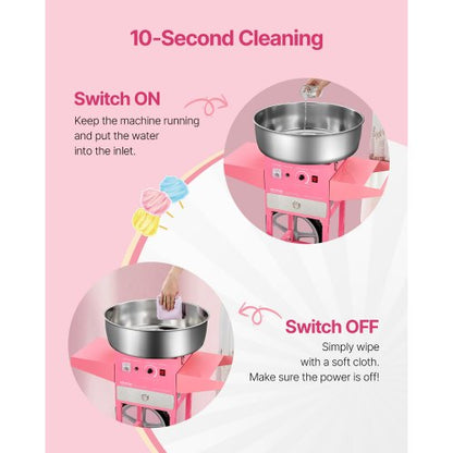 Commercial Cotton Candy Machine with Cart Cotton Candy Machine 1000W Party | EU