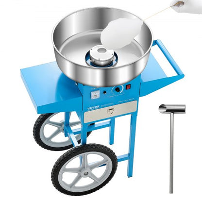 Commercial Cotton Candy Machine with Cart Cotton Candy Machine 1000W Blue | EU