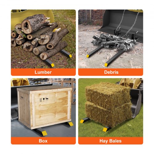 Pallgafflar, 4000 lbs Kapacitetsklämma på pallgafflar, 60" traktorskopgafflar, Heavy Duty frontlastartillbehör för traktor, lastarskopa, minilastare, traktorgafflar för jordbruk och lantbruk