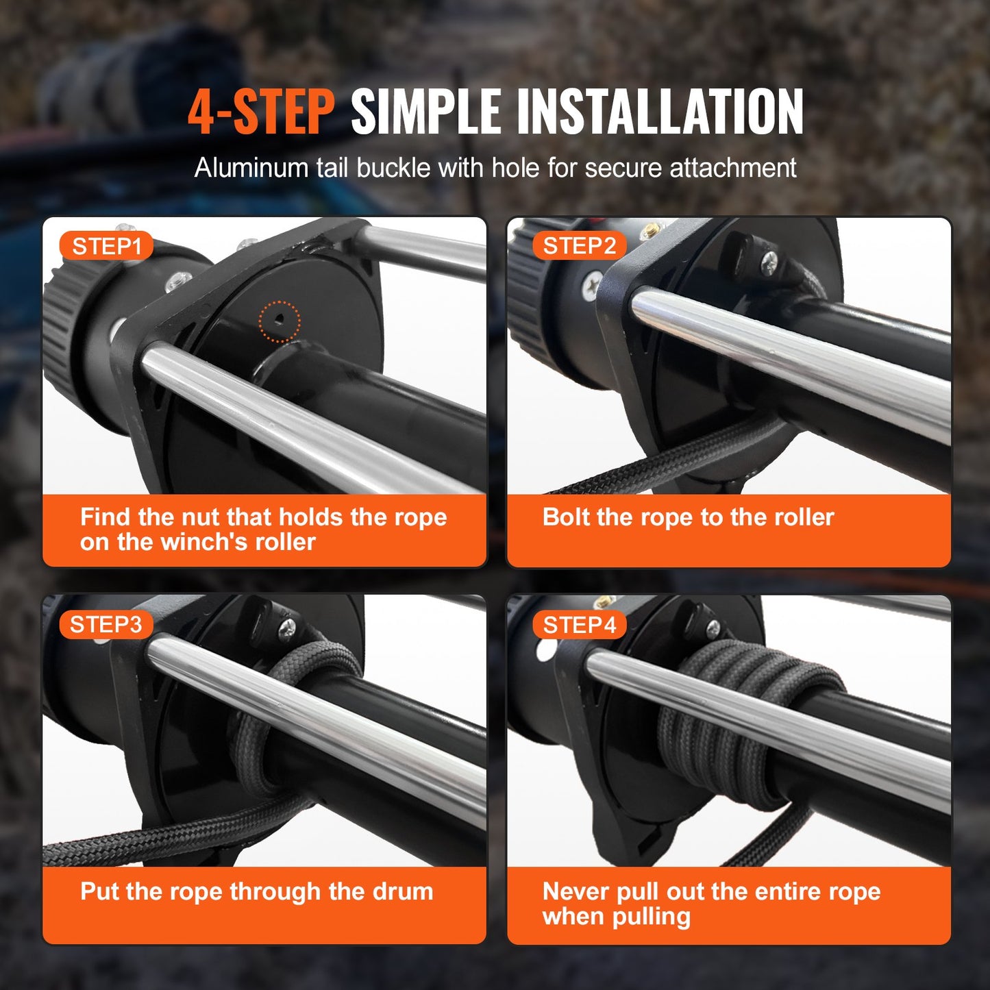 Synthetisches Windenseil, 3/16 Zoll x 50 Fuß, 8.350 lbs, synthetisches Windenseil mit Schutzhülle + Stopper + geschmiedeter Windenhaken + Abschleppgurt, universell passend für ATV, UTV, Fahrzeugabschleppen