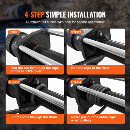Synthetisches Windenseil, 3/16 Zoll x 50 Fuß, 8.350 lbs, synthetisches Windenseil mit Schutzhülle + Stopper + geschmiedeter Windenhaken + Abschleppgurt, universell passend für ATV, UTV, Fahrzeugabschleppen