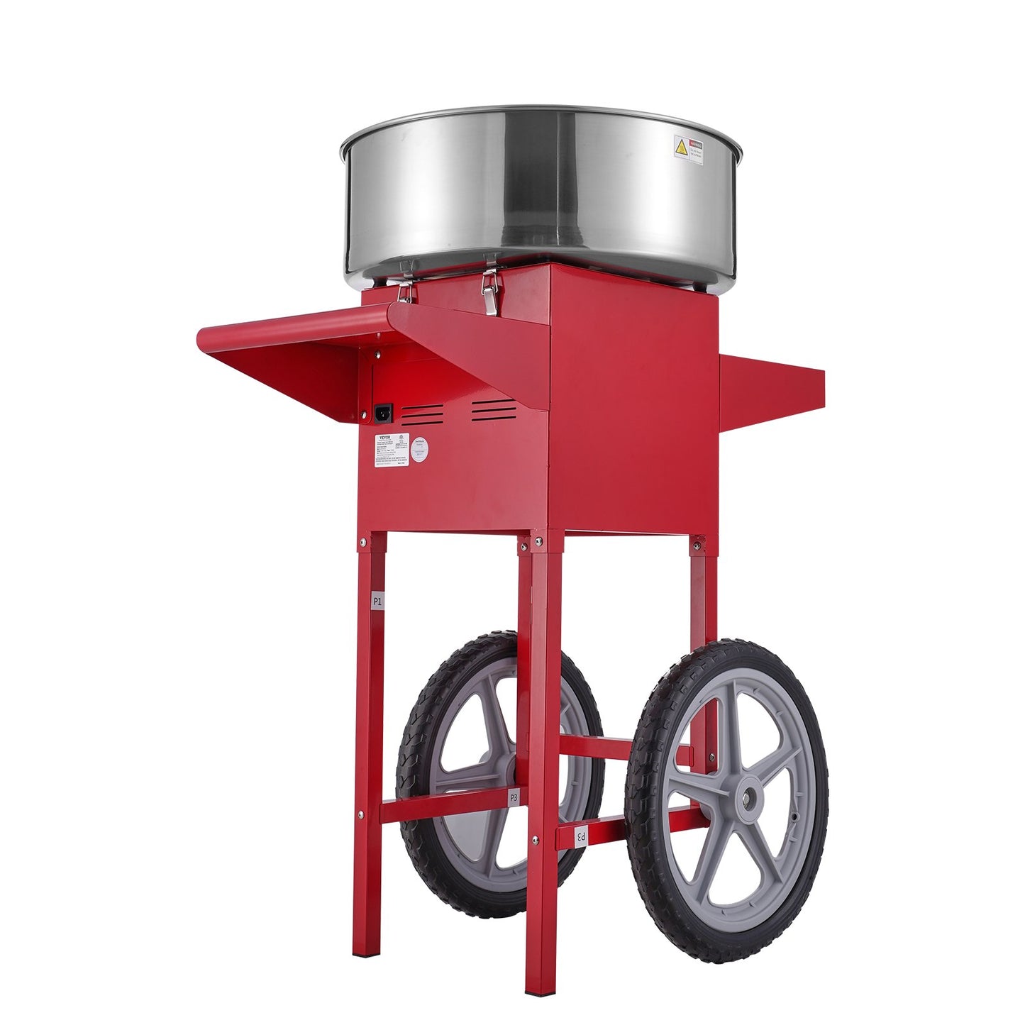 Electric Cotton Candy Machine with Cart, 1000W Commercial Candy Floss Maker with Stainless Steel Bowl, Sugar Scoop and Drawer, Perfect for Home, Kids Birthday, Family Party, Red