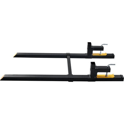 Pallet Forks, 2000 lbs Tractor Bucket Forks, 60" Total Length Clamp on Pallet Forks with Adjustable Stabilizer bar, Heavy Duty Pallet Forks for Tractor Attachments, Skid Steer, Loader Bucket