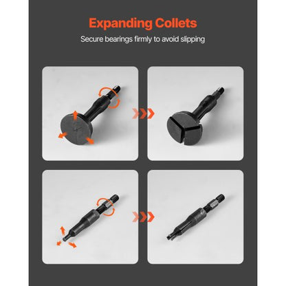 Lageravdragarsats för blindhål, 16-i-1-sats för innerlager och tätningsutdragare, 16 delar glidhammare, pilotinsats, invändig lagerborttagningsverktygssats med 10 delade hylsor och motstag |  EU