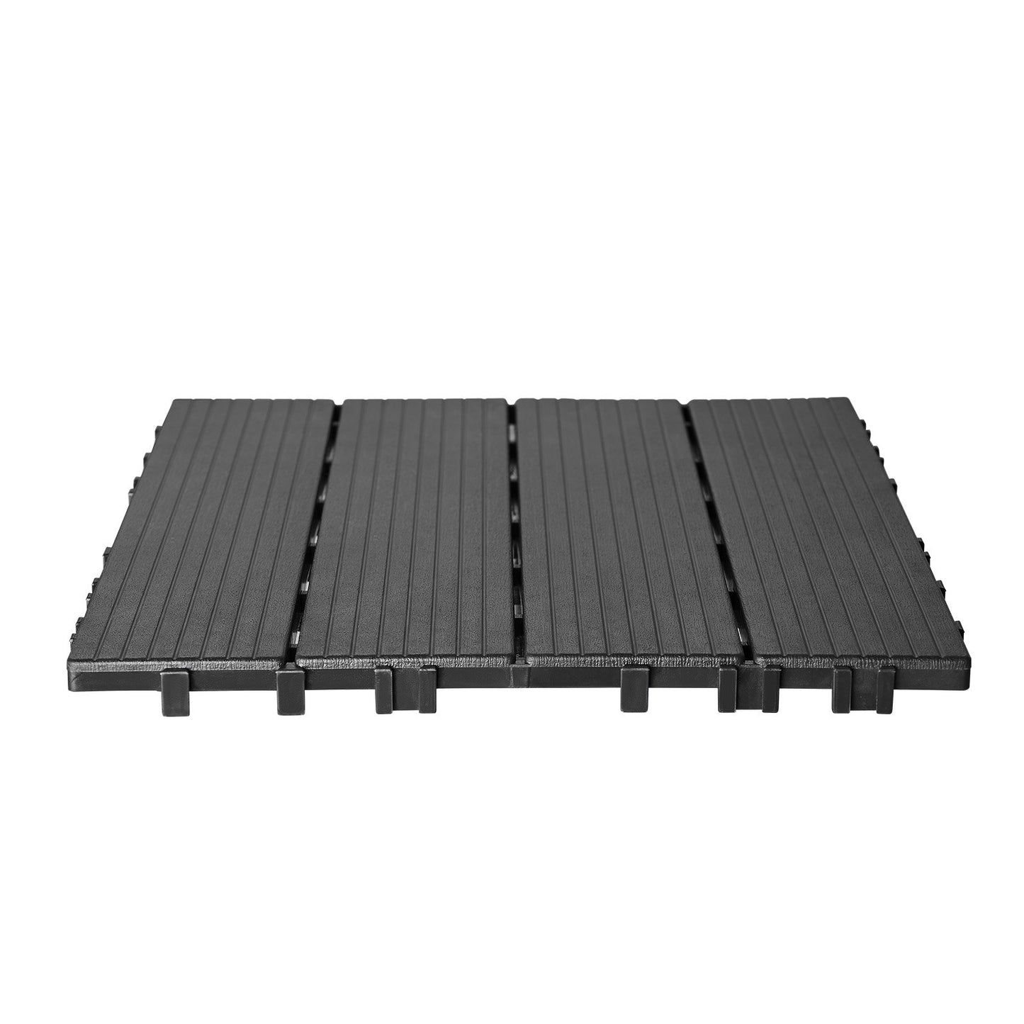 Interlocking Deck Plates 36 Pack 12"x12" Plast för veranda mörkgrå