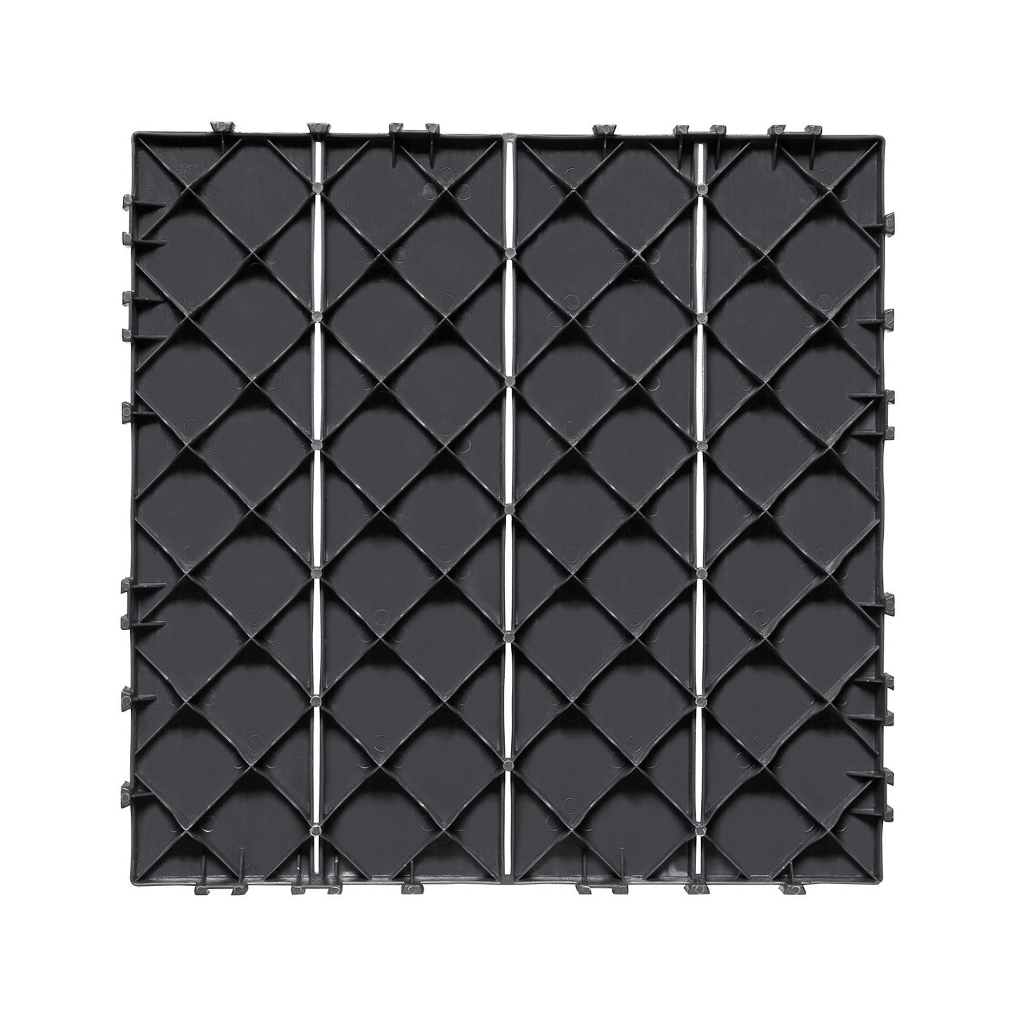 Interlocking Deck Plates 36 Pack 12"x12" Plast för veranda mörkgrå