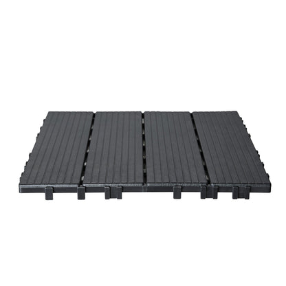 Interlocking Deck Plates 10 Pack 12"x12" Plast för veranda mörkgrå