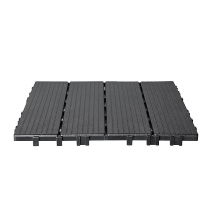 Interlocking Deck Plates 54 Pack 12"x12" Plast för veranda mörkgrå