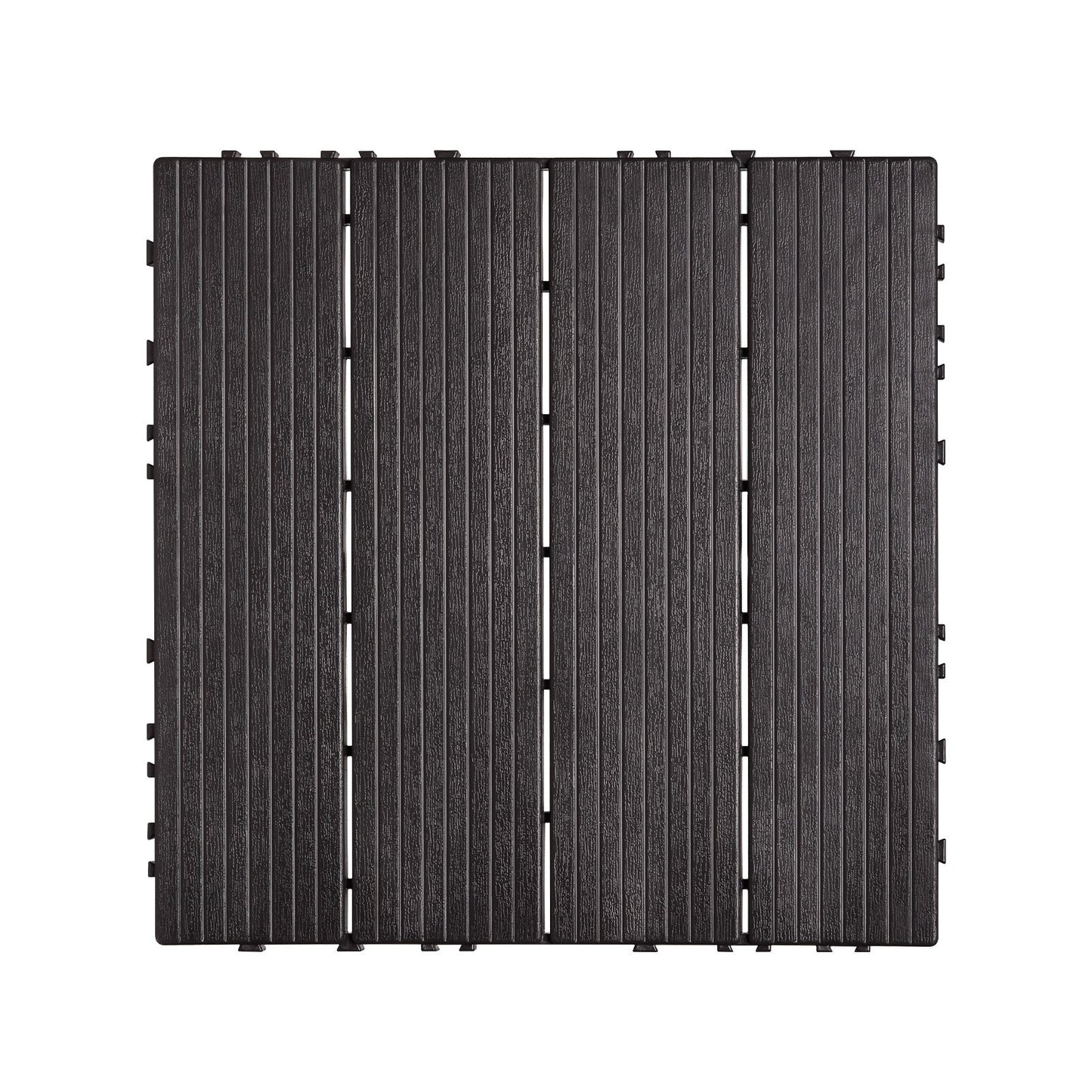 Interlocking Deck Tiles 36 Pack 12"x12" Vattentät för veranda mörkbrun