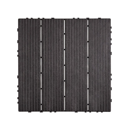 Interlocking Deck Tiles 36 Pack 12"x12" Vattentät för veranda mörkbrun