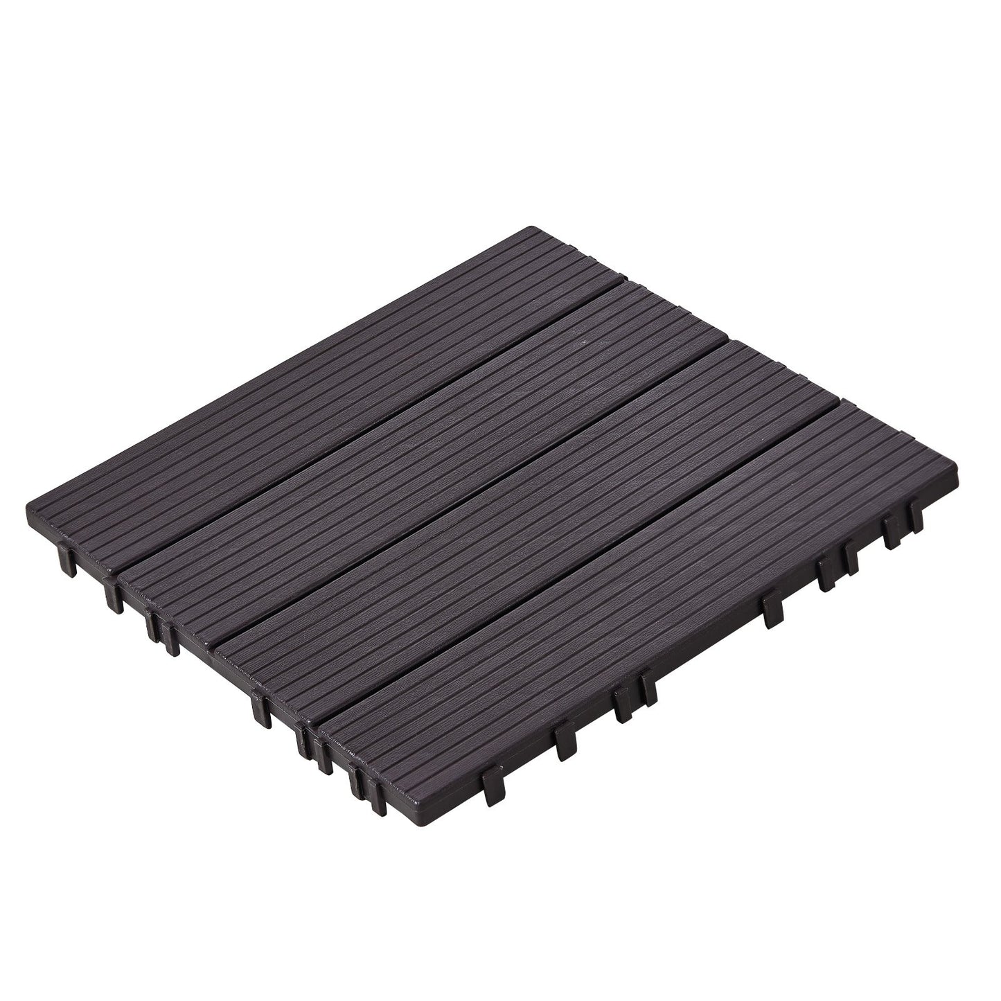 Interlocking Deck Tiles 36 Pack 12"x12" Vattentät för veranda mörkbrun