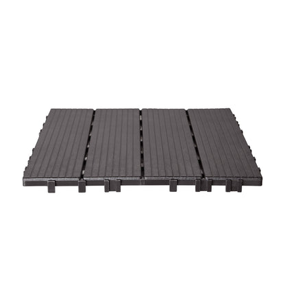 Interlocking Deck Tiles 36 Pack 12"x12" Vattentät för veranda mörkbrun