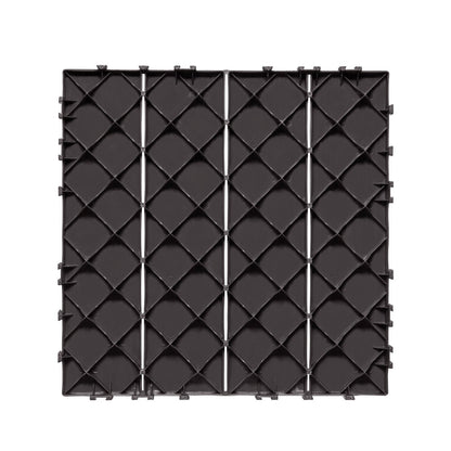 Interlocking Deck Tiles 36 Pack 12"x12" Vattentät för veranda mörkbrun