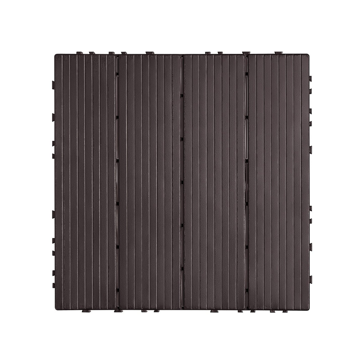Interlocking Deck Tiles 54 Pack 12"x12" Vattentät för veranda mörkbrun