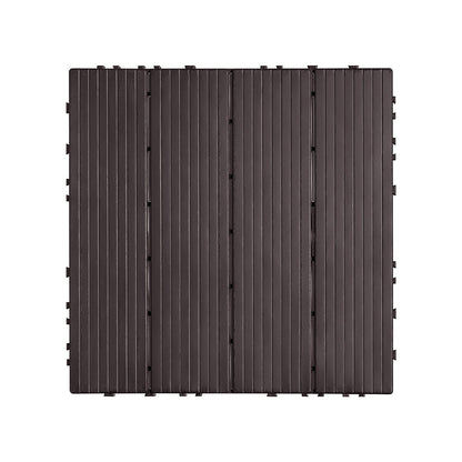 Interlocking Deck Tiles 54 Pack 12"x12" Vattentät för veranda mörkbrun