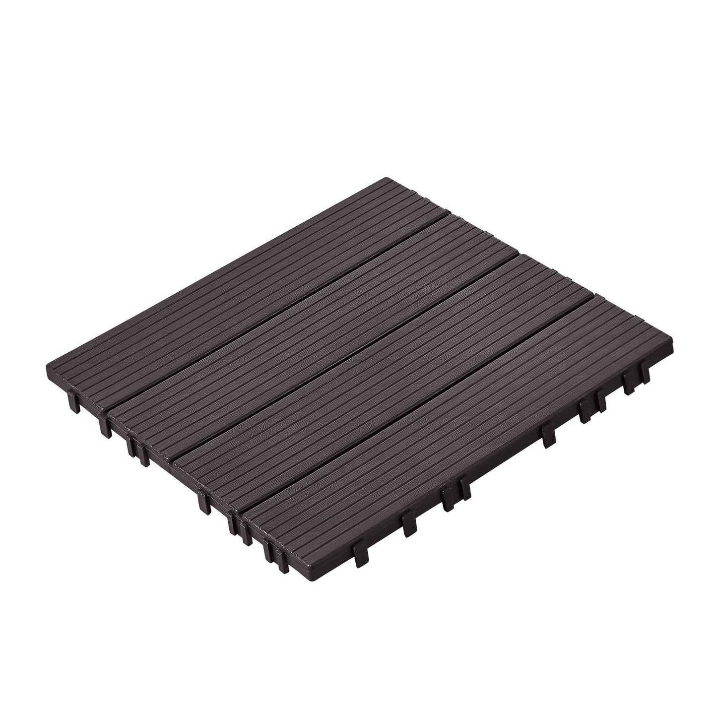 Interlocking Deck Tiles 54 Pack 12"x12" Vattentät för veranda mörkbrun