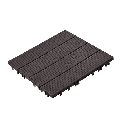 Interlocking Deck Tiles 54 Pack 12"x12" Vattentät för veranda mörkbrun