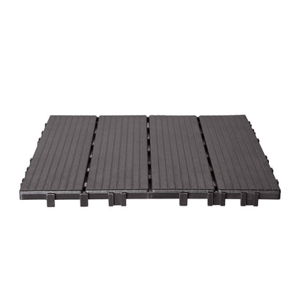 Interlocking Deck Tiles 54 Pack 12"x12" Vattentät för veranda mörkbrun