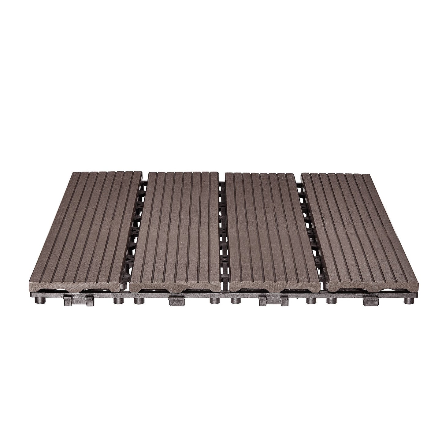 Interlocking Deck Plates Plast Wood 10 Pack 12"x12" Vattentät för veranda