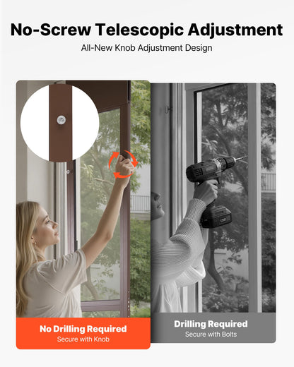 Dog Door for Sliding Glass Door, 75 7/8 to 80 11/16 in Adjustable Height, Aluminum Alloy Frame with Rotating Hinges, Lock Design, 10 1/4 x 16 1/4 in Flap, Sliding Glass Pet Door for Renters