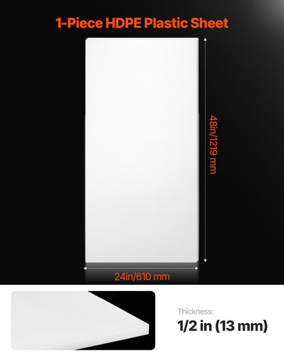 1er-Pack HDPE-Kunststoffplatten 24 x 48 Zoll Kunststoffplatte 1/2 Zoll dick