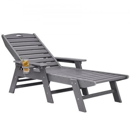 Chaiselongue für den Außenbereich, 6 Positionen, Liegebank für die Terrasse, grau