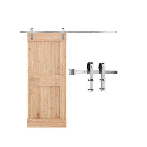 8FT Sliding Barn Door Hardware Kit, 330 LBS Weight Capacity, Compatible with 42 to 48 Inches Width & 1-3/8 to 1-3/4 Inches Thickness Single Sliding Barn Door, Durable Track & J-shape Roller