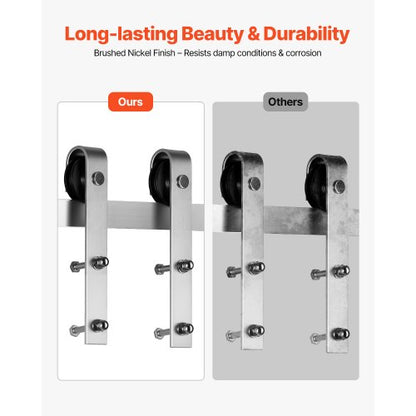 6.6FT Sliding Door Hardware Kit for Single Sliding Door Silver | EU