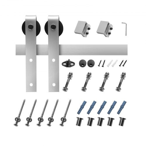 1.5 m sliding door fittings for single sliding door in silver | EU