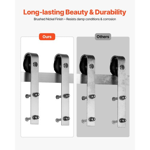 6FT Sliding Door Kit for Single Sliding Door Silver | EU