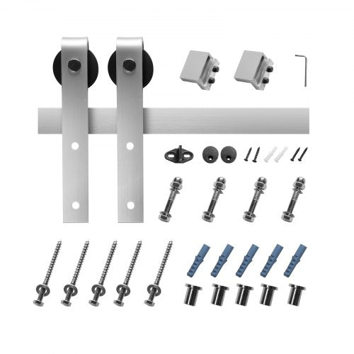 6FT Sliding Door Kit for Single Sliding Door Silver | EU