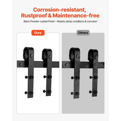 10FT Schiebetür-Hardware-Kit für einzelne J-förmige Schiebetür