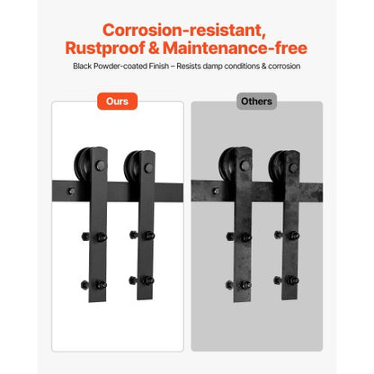 10 Fuß Schiebetürschienen-Set für einzelne I-förmige Schiebetüren im Scheunenstil