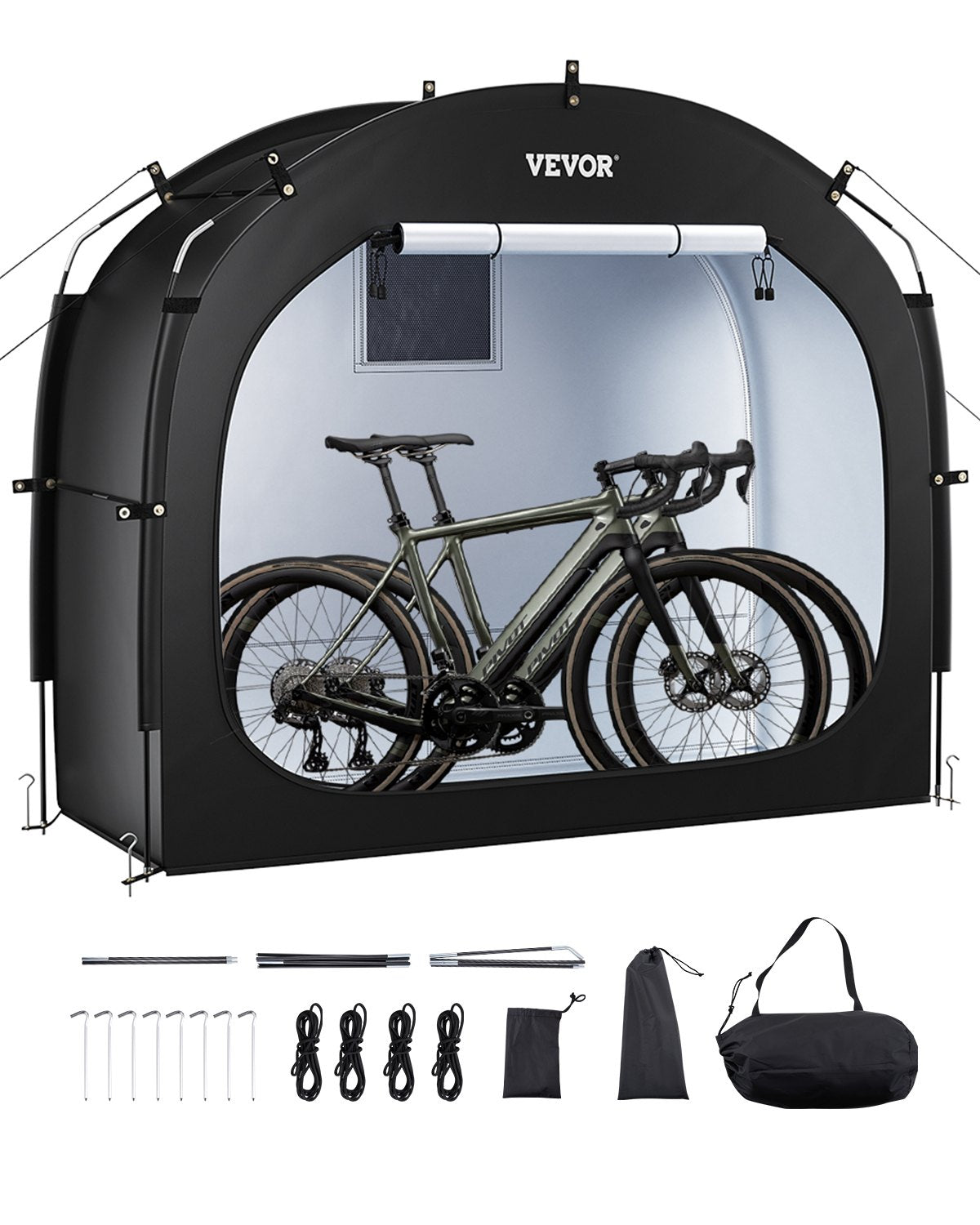 Outdoor-Fahrradaufbewahrungszelt Geräumiges wasserdichtes Fahrradzelt für 1 bis 2 Fahrräder