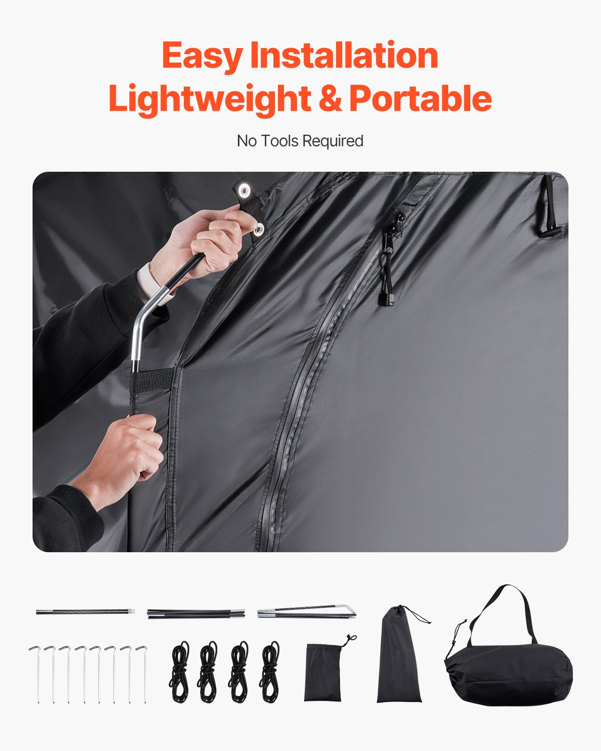 Bike Storage Tent, 1 to 2 Bikes, Outdoor Spacious Bike Storage Tent with Ventilated Window, Waterproof Easy-to-Install Bike Tent with High Strength Fiberglass & Dual Zippers, Fit for Bicycle