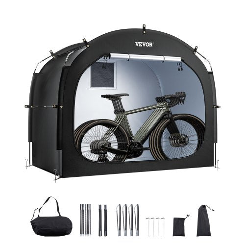 Bike Storage Tent, 4 to 5 Bikes, Outdoor Spacious Bike Storage Tent with Ventilated Window, Waterproof Easy-to-Install Bike Tent with High Strength Fiberglass & Dual Zippers, Fit for Bicycle