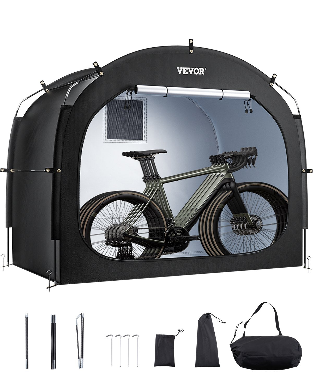 Utomhuscykelförvaringstält Rymligt vattentätt cykeltält för 4 till 5 cyklar