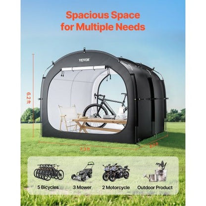 Utomhuscykelförvaringstält Rymligt vattentätt cykeltält för 5 cyklar |  EU